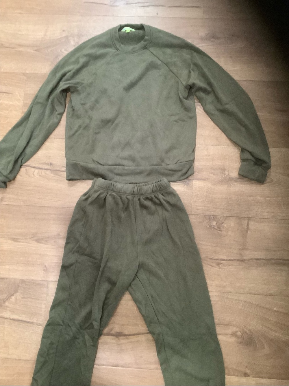 Kids Olive Green Two-Piece Pajama Set